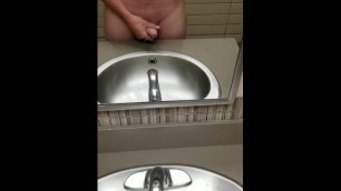 Pissing in Public Bathroom Sink!