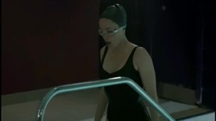 Women in Black Swimsuit, Goggles, and Swimcap