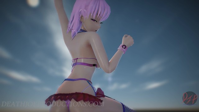 SFW MMD 4k UHD Misaka Rose Bondage Bikini - Pom Pom Dance 1071