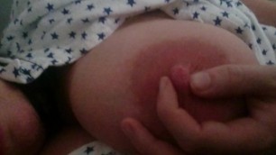 Teasing Nipple on Wife's Massive Tit. Big Huge Boob