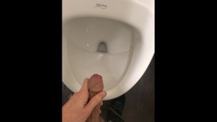 Secret Big Cumshot in Public Restroom, I had to be really Quiet