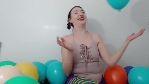Gypsy Dolores Plays with Balloons, Funny Attempt on a Balloon Fetish Video