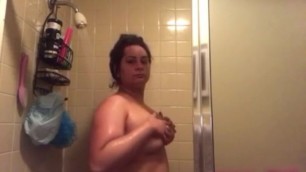 Taking a Shower Playing W/my Titties