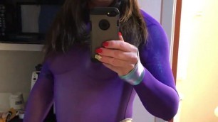 Purple Bodysuit clit massage