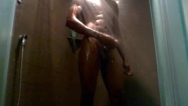 Hunk in the shower