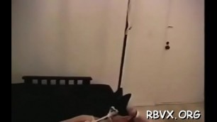 Nasty playgirl gets mistreated and titillated hardcore style