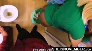 Get Off The Toilet Bitch And Give Step Dad This Pussy Now&excl; Cute Petite Black Step Daughter Msnovember Big Booty Cornered By Abusive Step Dad on Sheisnovember 4k
