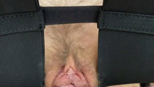 My meaty pussy is riding thick cock on a sex chair