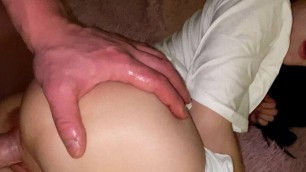 STEPDAUGHTER LEARNS TO TAKE MY CUM