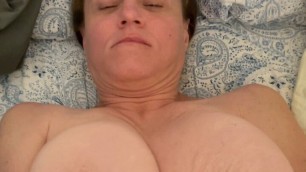 POV Mature riding and cumming and hard in missionary with big boobs bouncing and creampie.