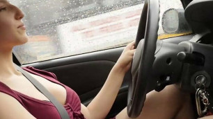 Yanks Jenny Masturbating In The Car