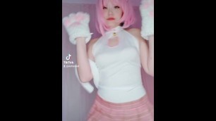 Ghost Dance MMD Cosplay Cat Girl Anime Girl Pink Hair