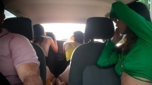 The Uber Driver Gets Horny when he Sees my Friends without Clothes Masturbating